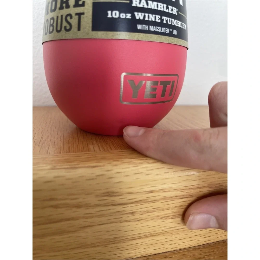 YETI 10oz Wine Tumbler w/ Magslider Lid - Bimini Pink Read Desc